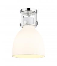 Innovations Lighting 411-1F-PN-G412-8WH - Newton Bell - 1 Light - 8 inch - Polished Nickel - Semi-Flush Mount
