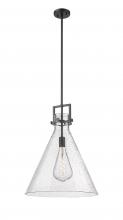 Innovations Lighting 411-1SL-BK-G411-18SDY - Newton Cone - 1 Light - 18 inch - Matte Black - Stem hung - Pendant