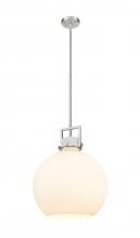Innovations Lighting 411-1SL-SN-G410-16WH - Newton Sphere - 1 Light - 16 inch - Satin Nickel - Pendant