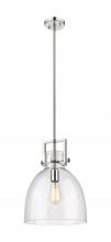 Innovations Lighting 411-1SM-PN-G412-12CL - Newton Bell - 1 Light - 12 inch - Polished Nickel - Mini Pendant