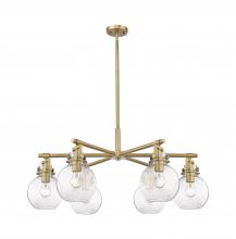 Innovations Lighting 411-6CR-BB-G410-7SDY - Newton Sphere - 6 Light - 26 inch - Brushed Brass - Chandelier