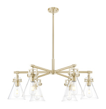 Innovations Lighting 411-6CR-CB-G411-7CL - Newton Cone - 6 Light - 26 inch - Champagne Bronze - Chandelier