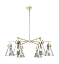 Innovations Lighting 411-6CR-CB-G411-7SM - Newton Cone - 6 Light - 26 inch - Champagne Bronze - Chandelier