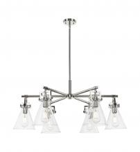 Innovations Lighting 411-6CR-PN-G411-7CL - Newton Cone - 6 Light - 26 inch - Polished Nickel - Chandelier