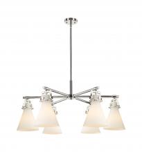 Innovations Lighting 411-6CR-PN-G411-7WH - Newton Cone - 6 Light - 26 inch - Polished Nickel - Chandelier