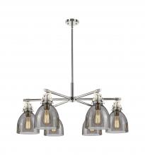 Innovations Lighting 411-6CR-PN-G412-7SM - Newton Bell - 6 Light - 26 inch - Polished Nickel - Chandelier