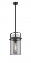 Innovations Lighting 413-1PM-BK-G413-1S-8SM - Pilaster - 1 Light - 8 inch Glass - Matte Black - Pendant