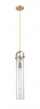 Innovations Lighting 413-1PS-BB-G413-1S-4SDY - Pilaster - 1 Light - 4 inch Glass - Brushed Brass - Pendant