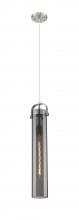 Innovations Lighting 413-1PS-SN-G413-1S-4SM - Pilaster - 1 Light - 4 inch Glass - Satin Nickel - Pendant