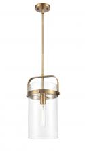 Innovations Lighting 413-1SM-BB-G413-1S-8CL - Pilaster - 1 Light - 8 inch Glass - Brushed Brass - Pendant