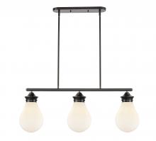 Innovations Lighting 414-3I-BK-G4141-8 - Genesis - 3 Light - 39 inch - Matte Black - Stem hung - Island Light