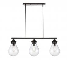 Innovations Lighting 414-3I-BK-G4144-8 - Genesis - 3 Light - 39 inch - Matte Black - Stem hung - Island Light