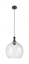 Innovations Lighting 415-1P-BK-G124-14 - Astor - 1 Light - 14 inch - Matte Black - Cord hung - Pendant