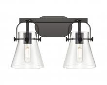 Innovations Lighting 423-2W-BK-G411-6CL - Pilaster II Cone - 2 Light - 17 inch - Matte Black - Bath Vanity Light
