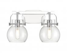Innovations Lighting 423-2W-PC-G410-6CL - Pilaster II Sphere - 2 Light - 17 inch - Polished Chrome - Bath Vanity Light