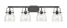 Innovations Lighting 423-4W-BK-G412-6SDY - Pilaster II Bell - 4 Light - 37 inch - Matte Black - Bath Vanity Light