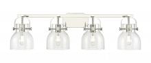 Innovations Lighting 423-4W-PN-G412-6CL - Pilaster II Bell - 4 Light - 37 inch - Polished Nickel - Bath Vanity Light