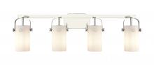 Innovations Lighting 423-4W-PN-G423-7WH - Pilaster II Cylinder - 4 Light - 35 inch - Polished Nickel - Bath Vanity Light
