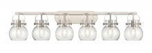 Innovations Lighting 423-6W-SN-G410-6SDY - Pilaster II Sphere - 6 Light - 46 inch - Satin Nickel - Bath Vanity Light