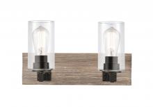 Innovations Lighting 424-2W-BK-CL - Diego - 2 Light - 17 inch - Matte Black - Bath Vanity Light