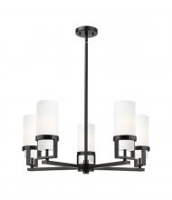 Innovations Lighting 426-5CR-BK-G426-8WH - Utopia - 5 Light - 24 inch - Matte Black - Chandelier