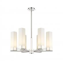 Innovations Lighting 427-6CR-PN-G427-14WH - Claverack - 6 Light - 28 inch - Polished Nickel - Chandelier