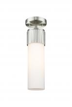 Innovations Lighting 428-1F-SN-G428-12WH - Bolivar - 1 Light - 5 inch - Satin Nickel - Semi-Flush Mount