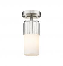 Innovations Lighting 428-1F-SN-G428-7WH - Bolivar - 1 Light - 5 inch - Satin Nickel - Semi-Flush Mount