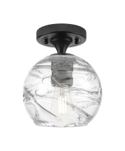 Innovations Lighting 434-1F-BK-G1213-6CL - Crown Point - 1 Light - 6 inch - Matte Black - Flush Mount