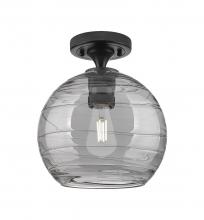 Innovations Lighting 434-1F-BK-G1213-8SM - Crown Point - 1 Light - 8 inch - Matte Black - Flush Mount