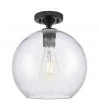 Innovations Lighting 434-1F-BK-G124-10 - Crown Point - 1 Light - 10 inch - Matte Black - Flush Mount