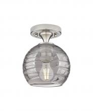 Innovations Lighting 434-1F-SN-G1213-6SM - Crown Point - 1 Light - 6 inch - Satin Nickel - Flush Mount