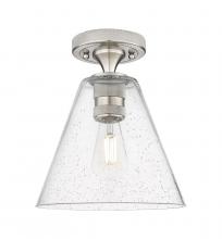 Innovations Lighting 434-1F-SN-GBC-84 - Crown Point - 1 Light - 8 inch - Satin Nickel - Flush Mount