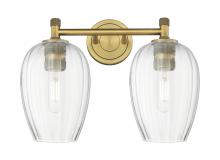 Innovations Lighting 434-2W-BB-G457-6CL - Preston Flute - 2 Light - 14 inch - Brushed Brass - Bath Vanity Light