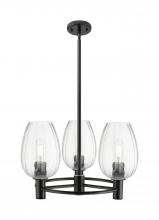 Innovations Lighting 434-3CR-BK-G457-6CL - Preston Flute - 3 Light - 20 inch - Matte Black - Pendant
