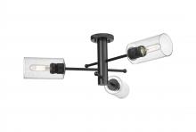 Innovations Lighting 434-3F-BK-G434-7SDY - Crown Point - 3 Light - 34 inch - Matte Black - Semi-Flush Mount