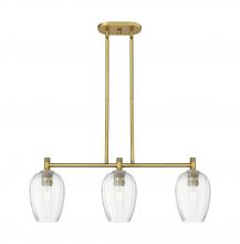 Innovations Lighting 434-3I-BB-G457-6CL - Preston Flute - 3 Light - 33 inch - Brushed Brass - Island Light