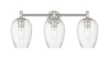 Innovations Lighting 434-3W-SN-G457-6CL - Preston Flute - 3 Light - 24 inch - Satin Nickel - Bath Vanity Light
