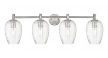 Innovations Lighting 434-4W-SN-G457-6CL - Preston Flute - 4 Light - 37 inch - Satin Nickel - Bath Vanity Light