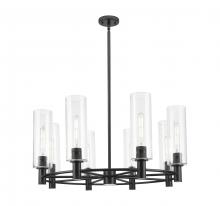 Innovations Lighting 434-8CR-BK-G434-12SDY - Crown Point - 8 Light - 32 inch - Matte Black - Chandelier