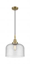 Innovations Lighting 447-1P-AB-G74-L - Bell - 1 Light - 12 inch - Antique Brass - Mini Pendant