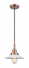 Innovations Lighting 447-1P-AC-G1 - Halophane - 1 Light - 9 inch - Antique Copper - Mini Pendant