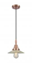 Innovations Lighting 447-1P-AC-G2 - Halophane - 1 Light - 9 inch - Antique Copper - Mini Pendant