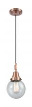 Innovations Lighting 447-1P-AC-G204-6 - Beacon - 1 Light - 6 inch - Antique Copper - Mini Pendant