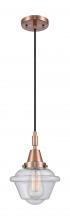 Innovations Lighting 447-1P-AC-G534 - Oxford - 1 Light - 8 inch - Antique Copper - Mini Pendant