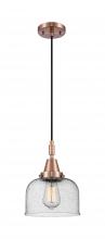 Innovations Lighting 447-1P-AC-G74 - Bell - 1 Light - 8 inch - Antique Copper - Mini Pendant