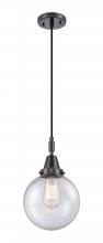 Innovations Lighting 447-1P-BK-G204-8 - Beacon - 1 Light - 8 inch - Matte Black - Mini Pendant