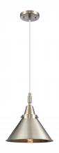 Innovations Lighting 447-1P-SN-M10-SN - Briarcliff - 1 Light - 10 inch - Brushed Satin Nickel - Mini Pendant