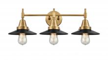 Innovations Lighting 447-3W-BB-M6-BK - Railroad - 3 Light - 26 inch - Brushed Brass - Bath Vanity Light