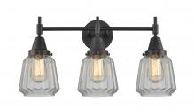 Innovations Lighting 447-3W-BK-G142 - Chatham - 3 Light - 24 inch - Matte Black - Bath Vanity Light